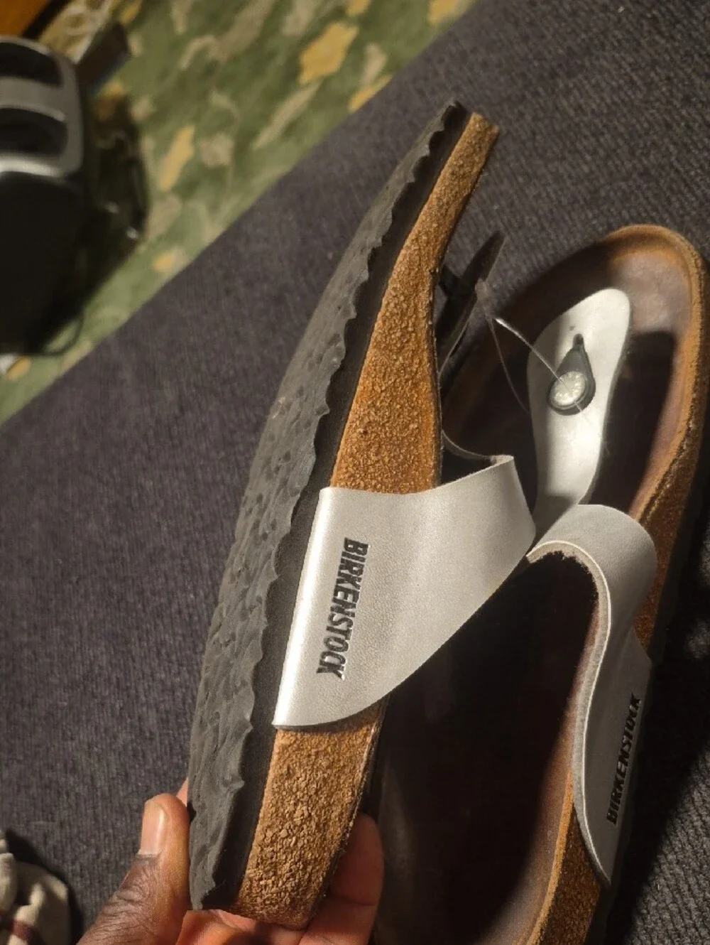 Silver Toe-Post Sandals